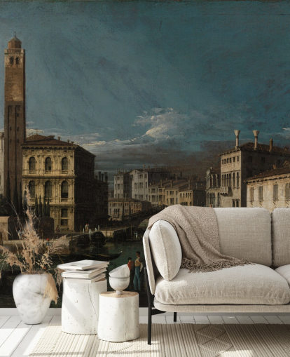 mural de bellas artes llamado Gran Canal: San Geremia y la entrada al Cannaregio de Canaletto para salas de estar y dormitorios