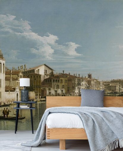 mural de papel pintado de bellas artes llamado El Gran Canal de Venecia, desde el Palazzo Flangini hasta el Campo San Marcuola. de Canaletto