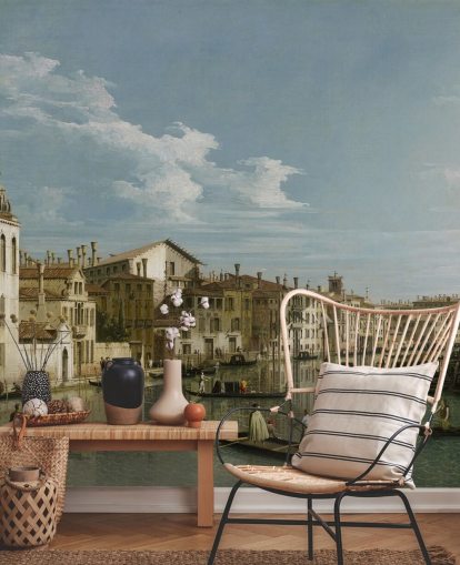 mural de papel pintado de bellas artes llamado El Gran Canal de Venecia, desde el Palazzo Flangini hasta el Campo San Marcuola. de Canaletto mural de papel pintado de bellas artes llamado El Gran Canal de Venecia, desde el Palazzo Flangini hasta el Campo San Marcuola. de Canaletto