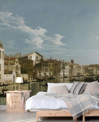 kunsttapet veggmaleri kalt The Grand Canal i Venezia fra Palazzo Flangini til Campo San Marcuola. av Canaletto kunsttapet veggmaleri kalt The Grand Canal i Venezia fra Palazzo Flangini til Campo San Marcuola. av Canaletto