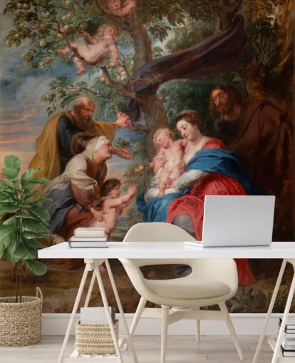 fine art wallpaper mural called The Holy Family under an Apple Tree by Peter Paul Rubens fine art wallpaper mural called The Holy Family under an Apple Tree by Peter Paul Rubens