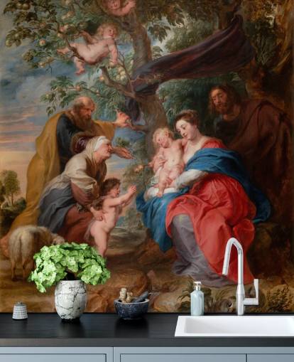 papier peint mural d'art intitulé La Sainte Famille sous un pommier de Peter Paul Rubens