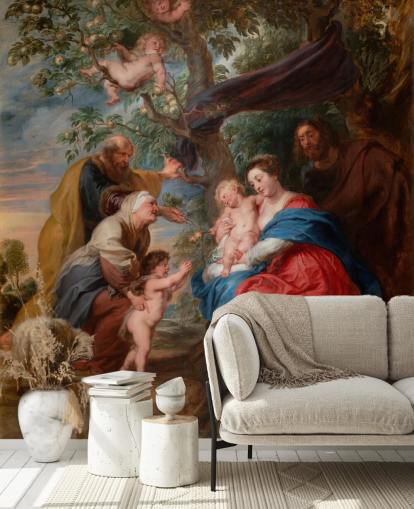 mural de papel pintado de bellas artes llamado La Sagrada Familia bajo un manzano de Peter Paul Rubens mural de papel pintado de bellas artes llamado La Sagrada Familia bajo un manzano de Peter Paul Rubens