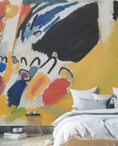 fine art behangmuurschildering genaamd Impressionen III (Konzert) van Wassily Kandinsky voor woon- en slaapkamers fine art behangmuurschildering genaamd Impressionen III (Konzert) van Wassily Kandinsky voor woon- en slaapkamers