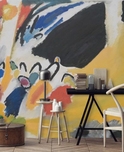 mural de papel de parede de belas artes chamado Impressionen III (Konzert) de Wassily Kandinsky para salas de estar e quartos