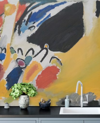 fine art behangmuurschildering genaamd Impressionen III (Konzert) van Wassily Kandinsky voor woon- en slaapkamers