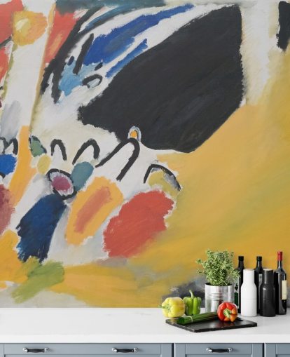 konsttapet väggmålning kallad Impressionen III (Konzert) av Wassily Kandinsky för vardagsrum och sovrum