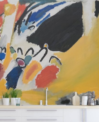 mural de papel de parede de belas artes chamado Impressionen III (Konzert) de Wassily Kandinsky para salas de estar e quartos