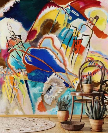 kunstmuurschildering genaamd Improvisation No. 30 (Cannons) van Wassily Kandinsky voor woonkamers, slaapkamers en kantoren