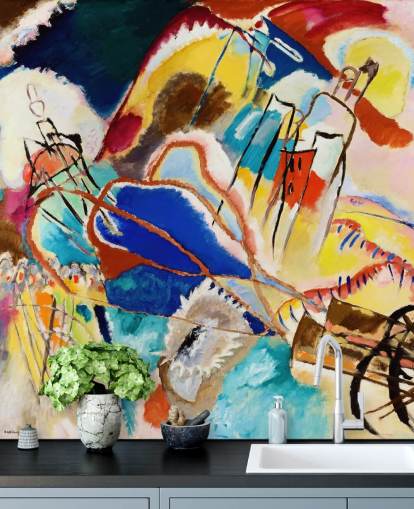 konstväggmålning kallad Improvisation No. 30 (Cannons) av Wassily Kandinsky för vardagsrum, sovrum och kontor