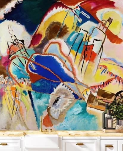 mural de parede de belas artes chamado Improvisation No. 30 (Cannons) de Wassily Kandinsky para salas de estar, quartos e escritórios