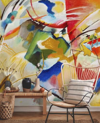 carta da parati fine art chiamata Painting with Green Centre di Wassily Kandinsky per camere da letto e aziende carta da parati fine art chiamata Painting with Green Centre di Wassily Kandinsky per camere da letto e aziende