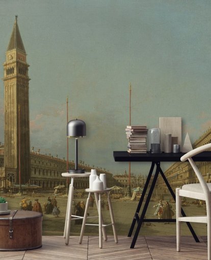fine art wallpaper mural called Piazza San Marco Looking South and West by Canaletto 
