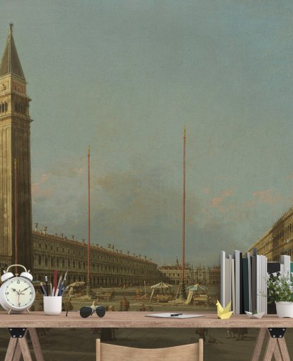 fine art wallpaper mural called Piazza San Marco Looking South and West by Canaletto 