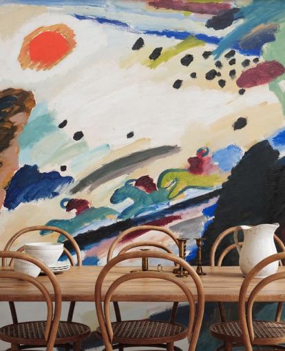 fine art wall mural called Romantic Landscape by Wassily Kandinsky for bedrooms and lounges