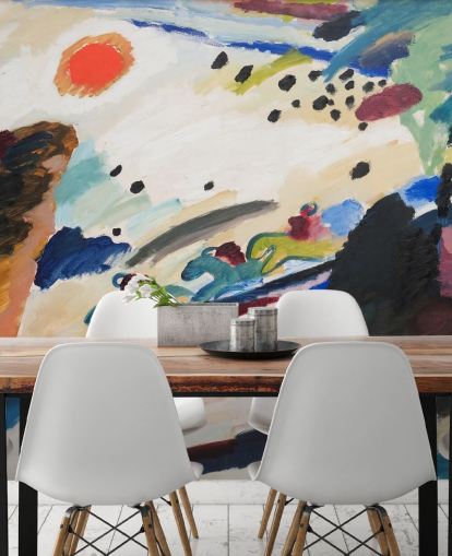 fine art wall mural called Romantic Landscape by Wassily Kandinsky for bedrooms and lounges