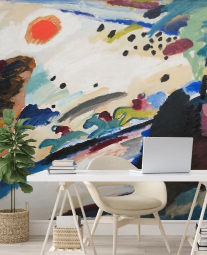 fine art wall mural called Romantic Landscape by Wassily Kandinsky for bedrooms and lounges