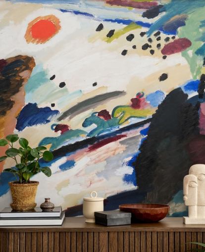 fine art wall mural called Romantic Landscape by Wassily Kandinsky for bedrooms and lounges