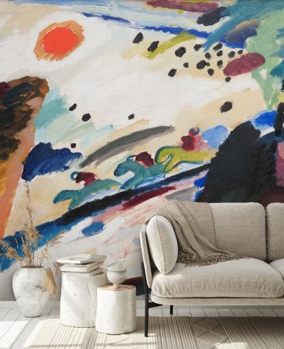 Kunstgemälde mit dem Titel Romantische Landschaft von Wassily Kandinsky für Schlafzimmer und Wohnzimmer