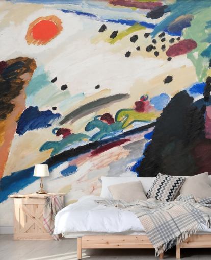 fine art wall mural called Romantic Landscape by Wassily Kandinsky for bedrooms and lounges