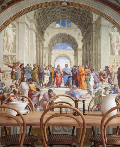 fine art wall mural called The School of Athens by Raphael for homes, offices and businesses