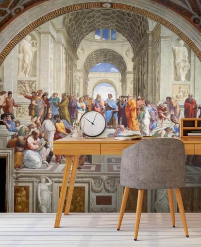 fine art wall mural called The School of Athens by Raphael for homes, offices and businesses