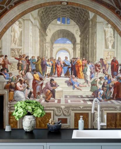 fine art wall mural called The School of Athens by Raphael for homes, offices and businesses