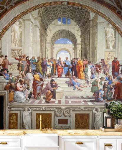 fine art wall mural called The School of Athens by Raphael for homes, offices and businesses