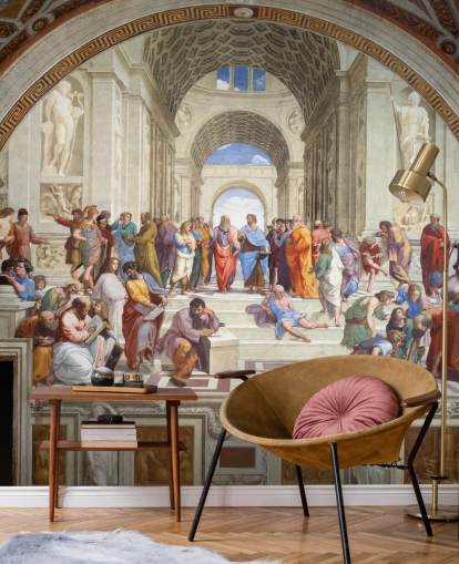 Raphaelin taide-seinämaalaus nimeltä The School of Athens, koteihin, toimistoihin ja yrityksiin Raphaelin taide-seinämaalaus nimeltä The School of Athens, koteihin, toimistoihin ja yrityksiin