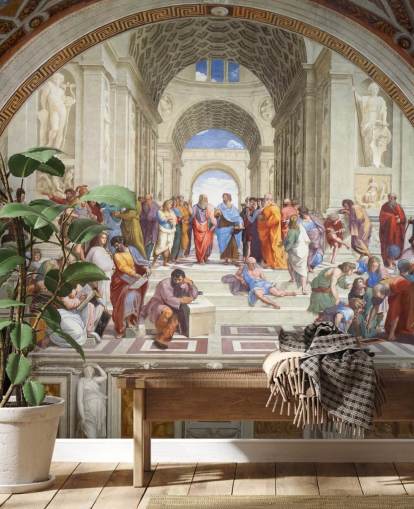 kunstvægmaleri kaldet The School of Athens af Raphael til hjem, kontorer og virksomheder