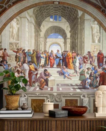 fine art wall mural called The School of Athens by Raphael for homes, offices and businesses