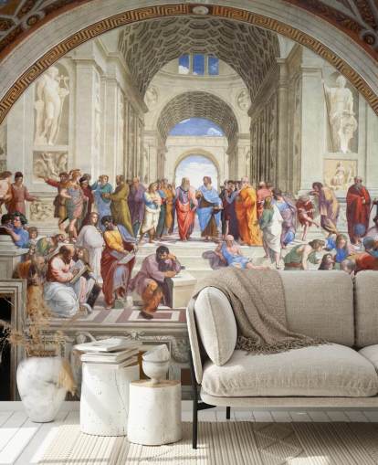 konstväggmålning kallad The School of Athens av Raphael för hem, kontor och företag konstväggmålning kallad The School of Athens av Raphael för hem, kontor och företag