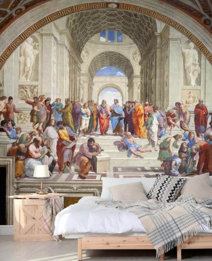 fine art wall mural called The School of Athens by Raphael for homes, offices and businesses