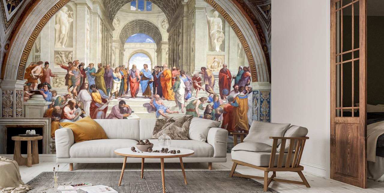 Carta da parati murale con La scuola di Atene Wallsauce IT