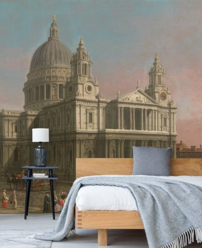 konst tapetväggmålning kallad St Paul's Cathedral av Canaletto för hemmakontor och sovrum