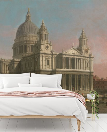 fine art wallpaper mural called St. Paul's Cathedral by Canaletto for home offices and bedrooms fine art wallpaper mural called St. Paul's Cathedral by Canaletto for home offices and bedrooms