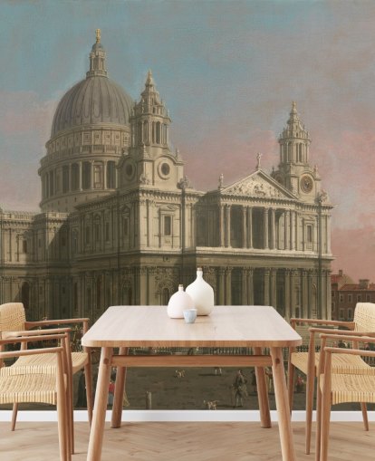 konst tapetväggmålning kallad St Paul's Cathedral av Canaletto för hemmakontor och sovrum