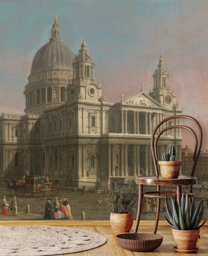 Kunsttapete namens St. Paul's Cathedral von Canaletto für Heimbüros und Schlafzimmer Kunsttapete namens St. Paul's Cathedral von Canaletto für Heimbüros und Schlafzimmer