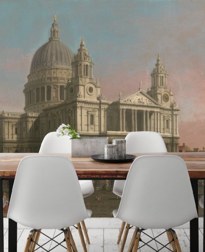 konst tapetväggmålning kallad St Paul's Cathedral av Canaletto för hemmakontor och sovrum konst tapetväggmålning kallad St Paul's Cathedral av Canaletto för hemmakontor och sovrum