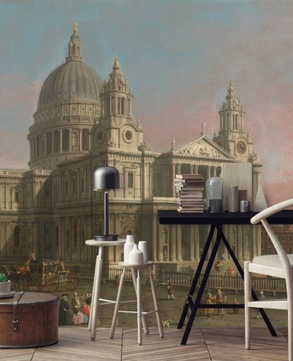 fine art wallpaper mural called St. Paul's Cathedral by Canaletto for home offices and bedrooms fine art wallpaper mural called St. Paul's Cathedral by Canaletto for home offices and bedrooms