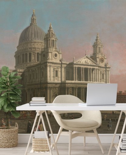 fine art wallpaper mural called St. Paul's Cathedral by Canaletto for home offices and bedrooms fine art wallpaper mural called St. Paul's Cathedral by Canaletto for home offices and bedrooms