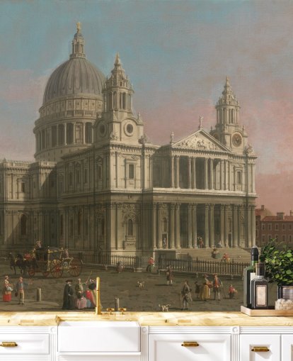 Kunsttapete namens St. Paul's Cathedral von Canaletto für Heimbüros und Schlafzimmer Kunsttapete namens St. Paul's Cathedral von Canaletto für Heimbüros und Schlafzimmer