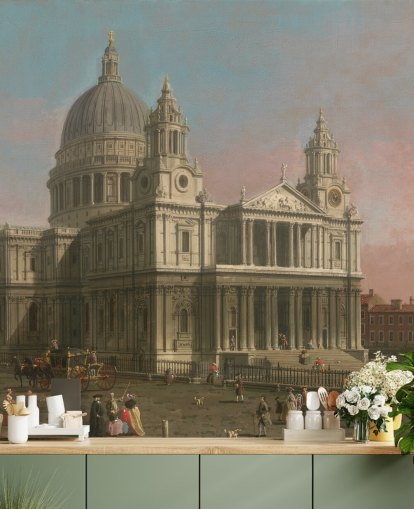 fine art wallpaper mural called St. Paul's Cathedral by Canaletto for home offices and bedrooms