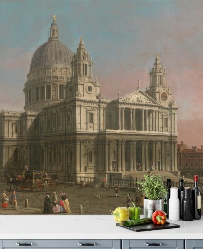 fine art wallpaper mural called St. Paul's Cathedral by Canaletto for home offices and bedrooms fine art wallpaper mural called St. Paul's Cathedral by Canaletto for home offices and bedrooms