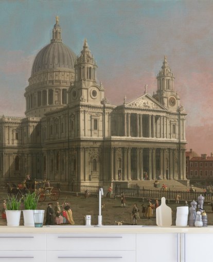 konst tapetväggmålning kallad St Paul's Cathedral av Canaletto för hemmakontor och sovrum