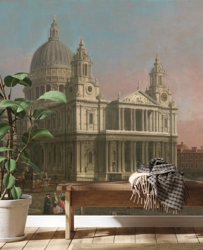 konst tapetväggmålning kallad St Paul's Cathedral av Canaletto för hemmakontor och sovrum