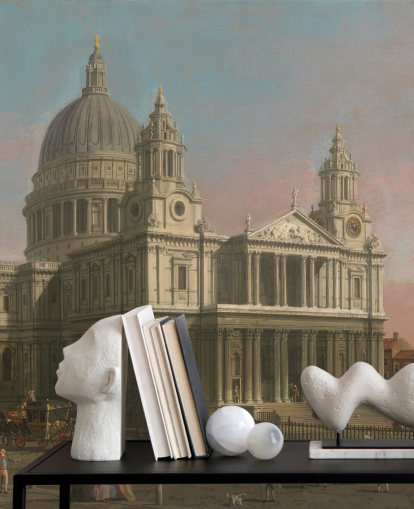 fine art wallpaper mural called St. Paul's Cathedral by Canaletto for home offices and bedrooms