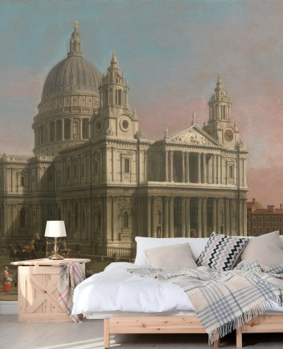 fine art wallpaper mural called St. Paul's Cathedral by Canaletto for home offices and bedrooms fine art wallpaper mural called St. Paul's Cathedral by Canaletto for home offices and bedrooms