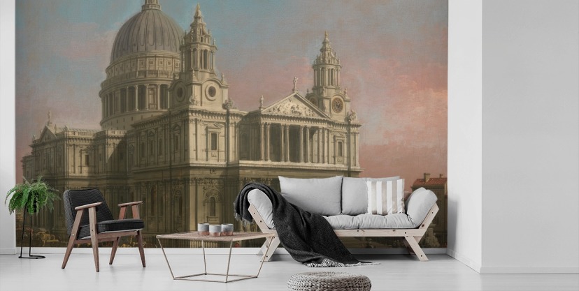 fine art wallpaper mural called St. Paul's Cathedral by Canaletto for home offices and bedrooms