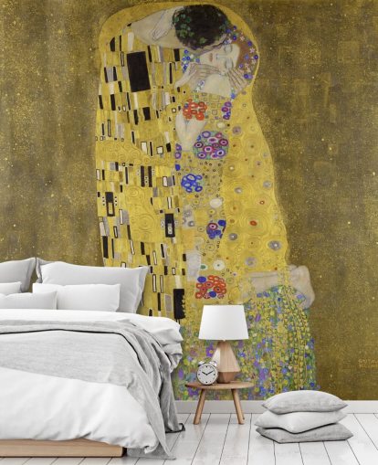 mural de papel pintado de bellas artes llamado El beso de Gustav Klimt para dormitorios, salas de estar y cocinas mural de papel pintado de bellas artes llamado El beso de Gustav Klimt para dormitorios, salas de estar y cocinas